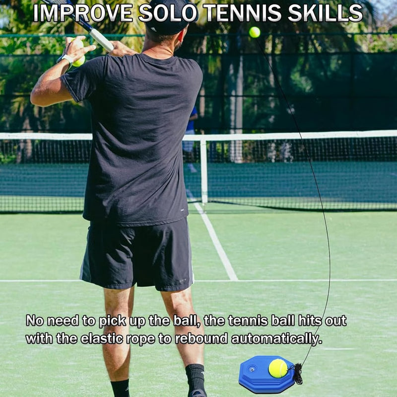Portable Tennis Rebound Trainer Set Solo Practice Coach with Elastic Ball