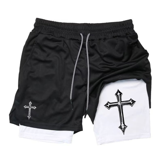 2-in-1 Men's Workout Running Shorts with Compression Liner – Athletic Gym Shorts with Phone Pocket & Towel Loop