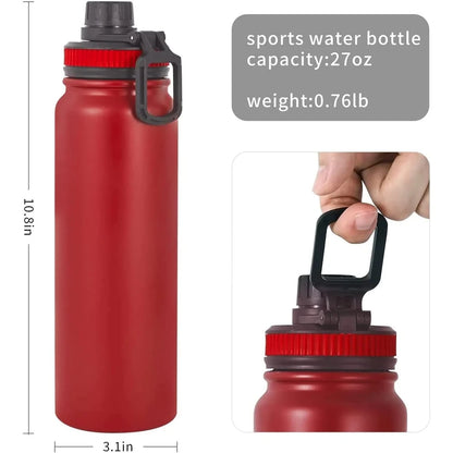 Insulated Stainless Steel Sports Water Bottle with Large Capacity and Vacuum Seal