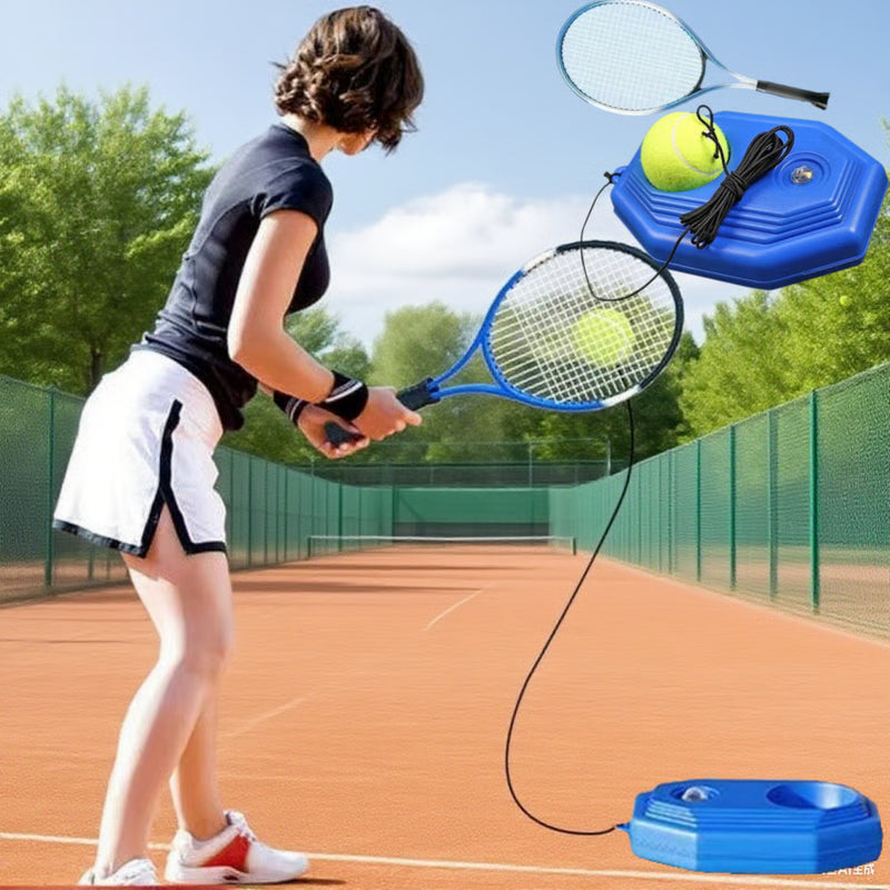 Portable Tennis Rebound Trainer Set Solo Practice Coach with Elastic Ball