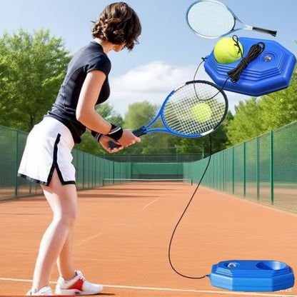 Portable Tennis Rebound Trainer Set Solo Practice Coach with Elastic Ball
