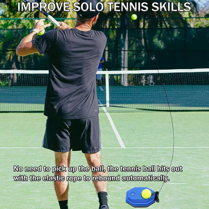 Portable Tennis Rebound Trainer Set Solo Practice Coach with Elastic Ball
