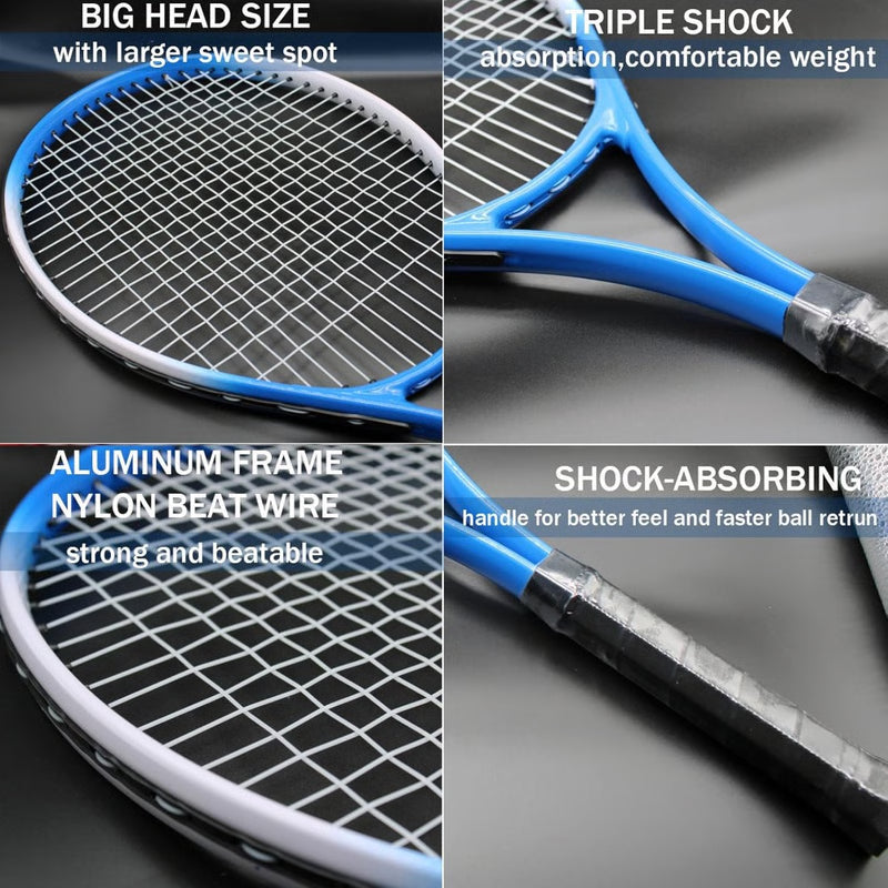 Portable Tennis Rebound Trainer Set Solo Practice Coach with Elastic Ball