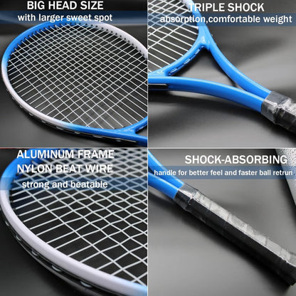 Portable Tennis Rebound Trainer Set Solo Practice Coach with Elastic Ball