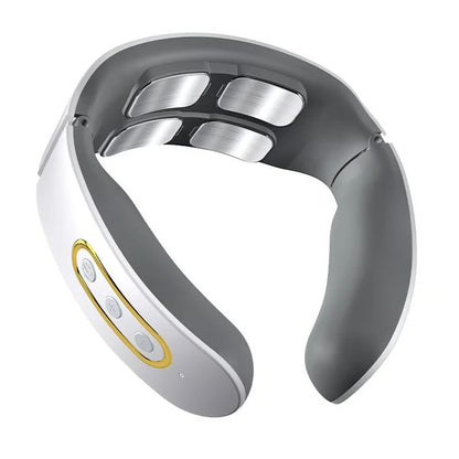 Electric Neck & Shoulder Massager 4-Head Kneading with TENS, Magnetic Pulse Heating for Cervical Pain Relief Relaxation