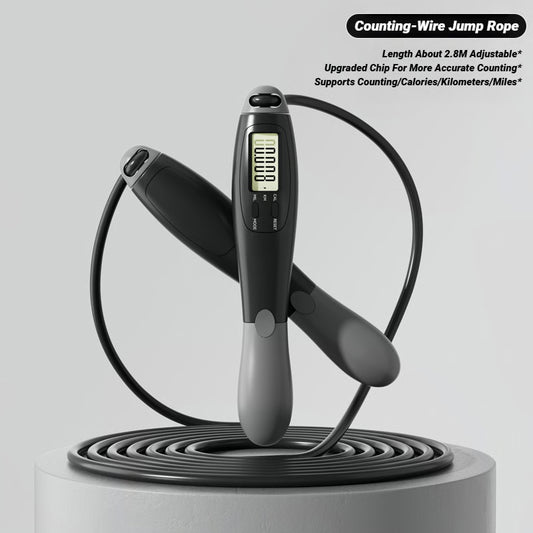Smart Counter Jump Rope Adjustable Steel Cable for Cardio Fitness Training