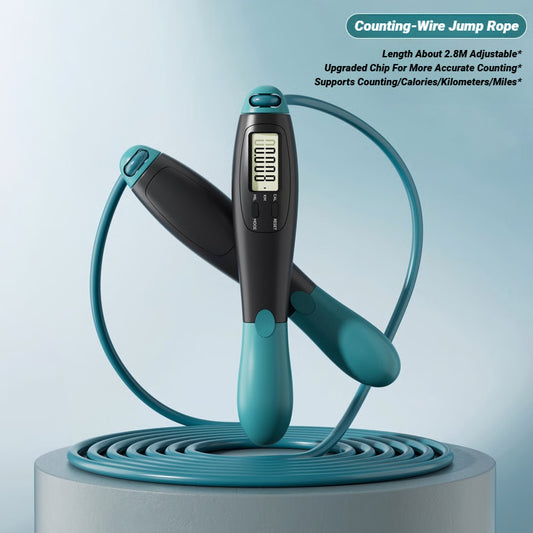 Smart Counter Jump Rope Adjustable Steel Cable for Cardio Fitness Training