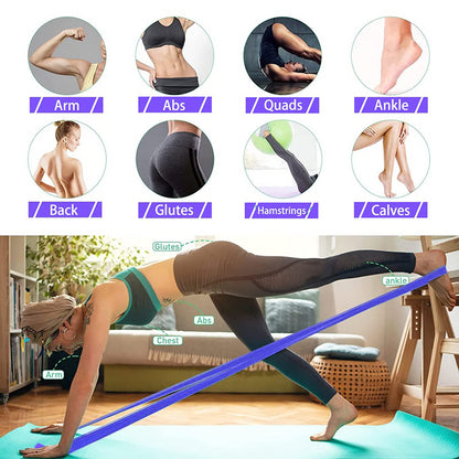 TPE Resistance Bands Set 3 Levels Elastic Band Fitness Workout Recovery Yoga Pilates Strength Training