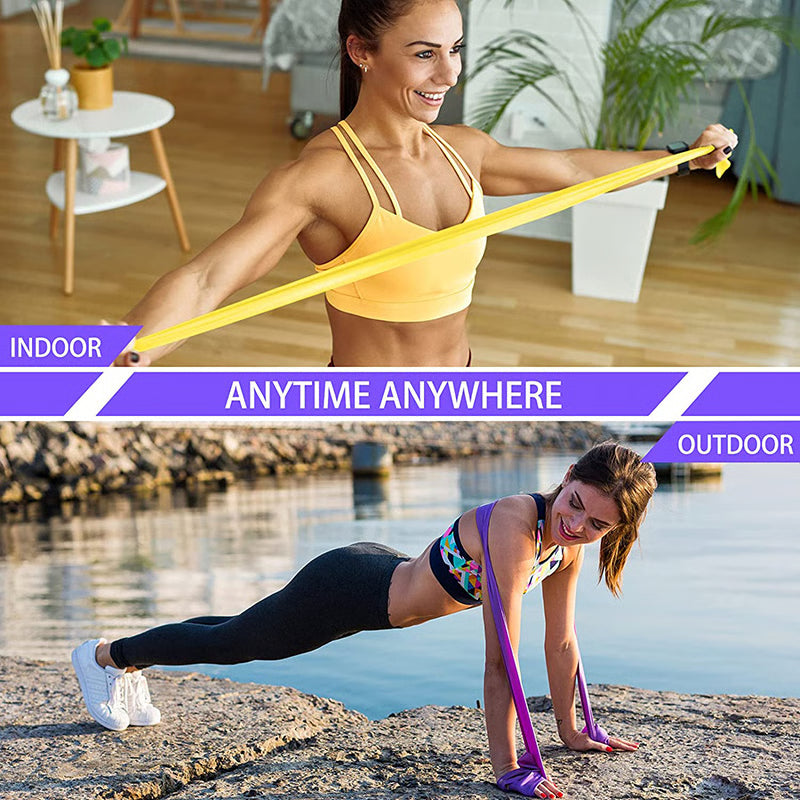 TPE Resistance Bands Set 3 Levels Elastic Band Fitness Workout Recovery Yoga Pilates Strength Training