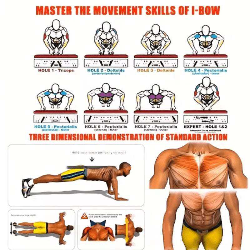 Portable Multifunctional Push Up Board Set with Handles – Foldable Home Upper Body Workout System