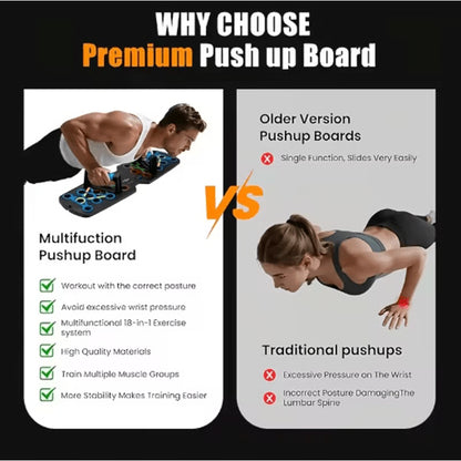 Portable Multifunctional Push Up Board Set with Handles – Foldable Home Upper Body Workout System