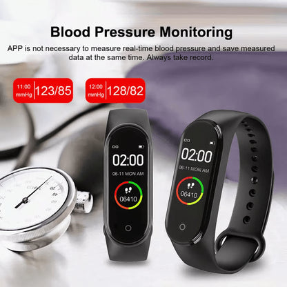 M4 Smart Watch Band, Heart Rate, Blood Pressure & Fitness Tracker
