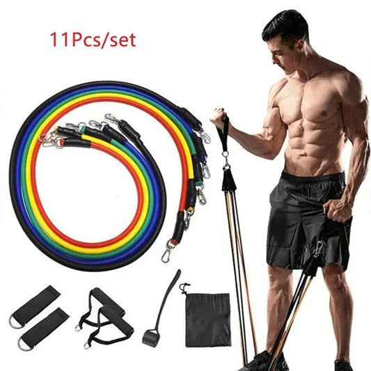 11 Piece Resistance Bands Set with Handles and Door Anchor