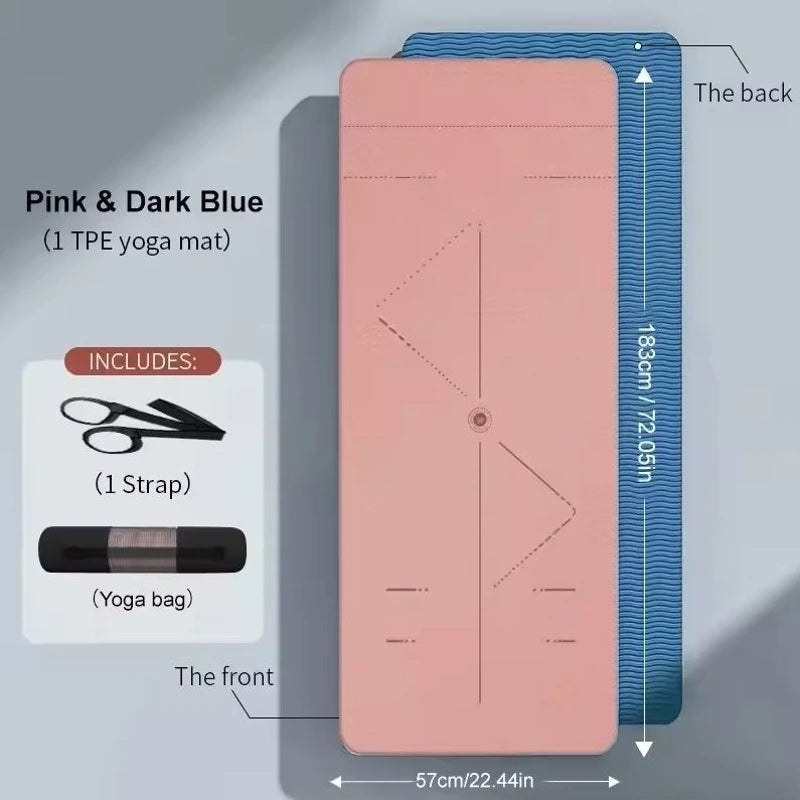 Non Slip Yoga Mat Eco Friendly Pilates Exercise Mat with Carry Bag