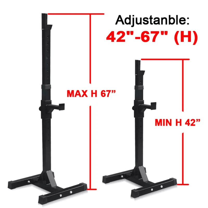 Adjustable Heavy Duty Squat Rack Stands with Barbell Holders for Home Gym Workouts