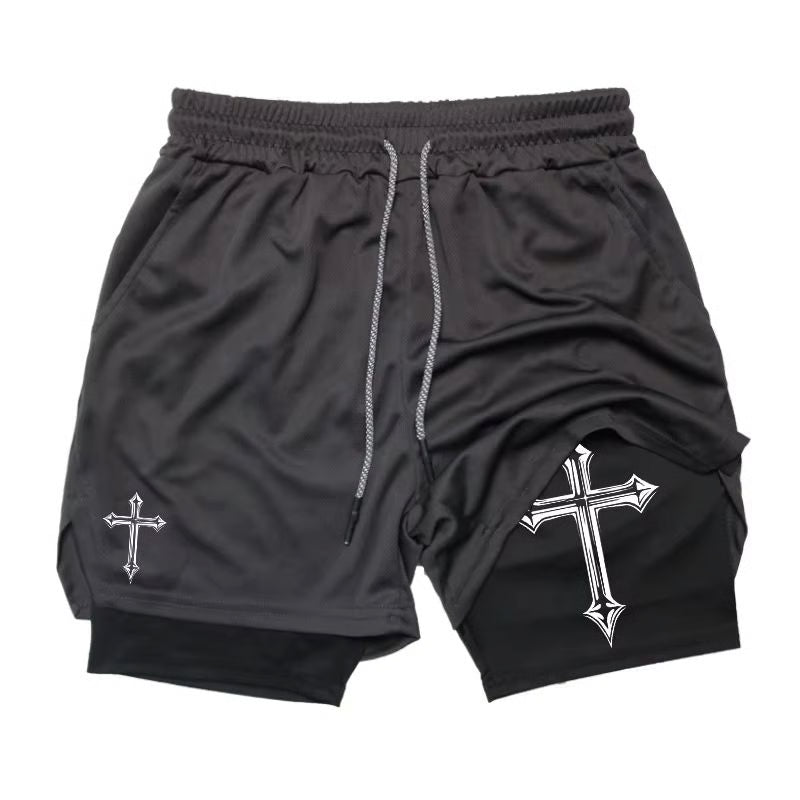 2-in-1 Men's Workout Running Shorts with Compression Liner – Athletic Gym Shorts with Phone Pocket & Towel Loop