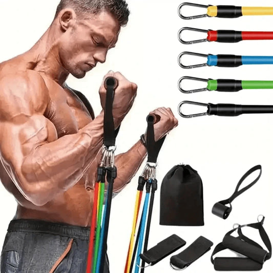 11 Piece Resistance Bands Set with Handles and Door Anchor