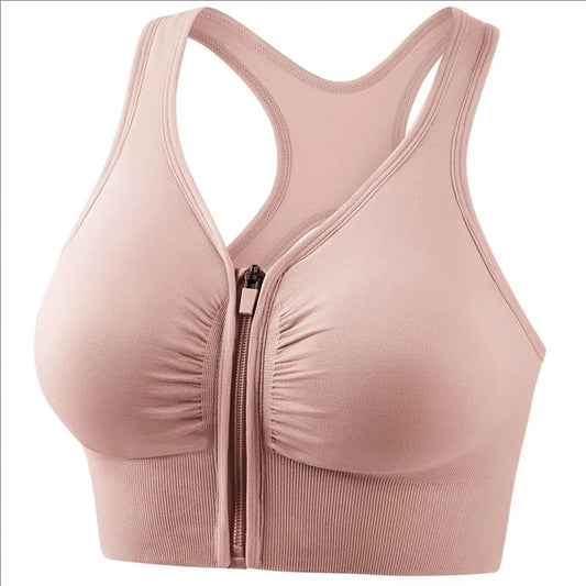 Women's Zipper Sports Bra Vest, Plus Size Shock Resistant Bra, Women's Yoga Running Fitness Bra for Active Lifestyle