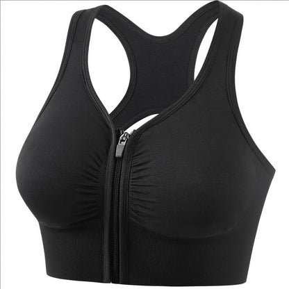 Women's Zipper Sports Bra Vest, Plus Size Shock Resistant Bra, Women's Yoga Running Fitness Bra for Active Lifestyle