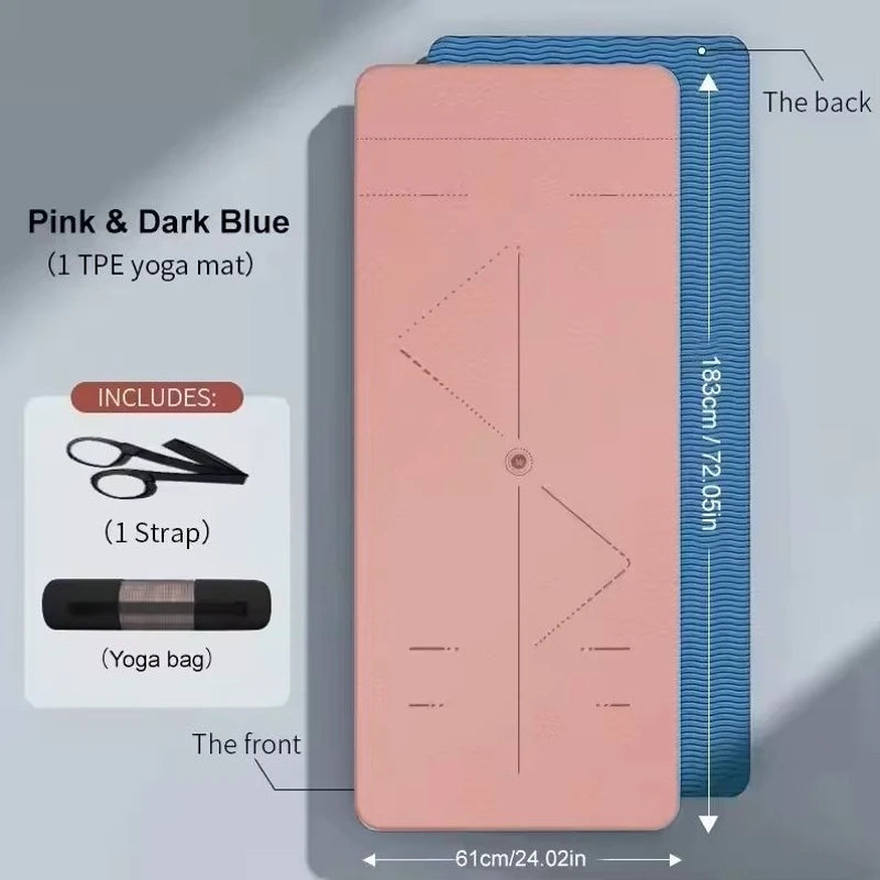 Non Slip Yoga Mat Eco Friendly Pilates Exercise Mat with Carry Bag