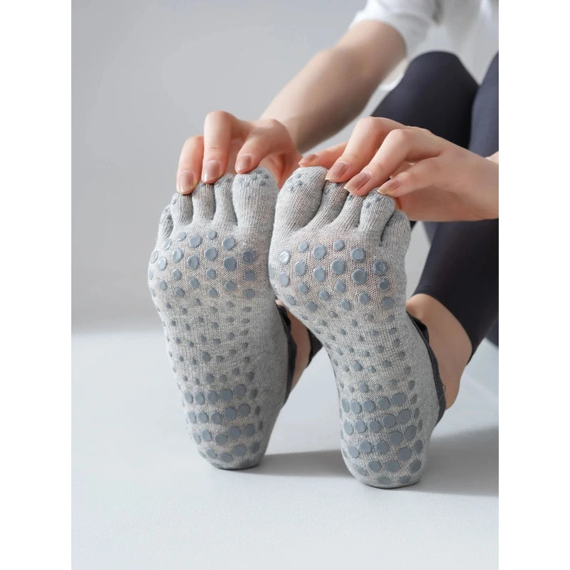 Women Five Finger Non Slip Yoga Pilates Socks