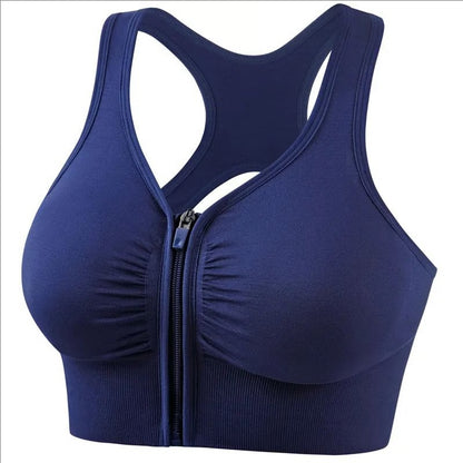 Women's Zipper Sports Bra Vest, Plus Size Shock Resistant Bra, Women's Yoga Running Fitness Bra for Active Lifestyle