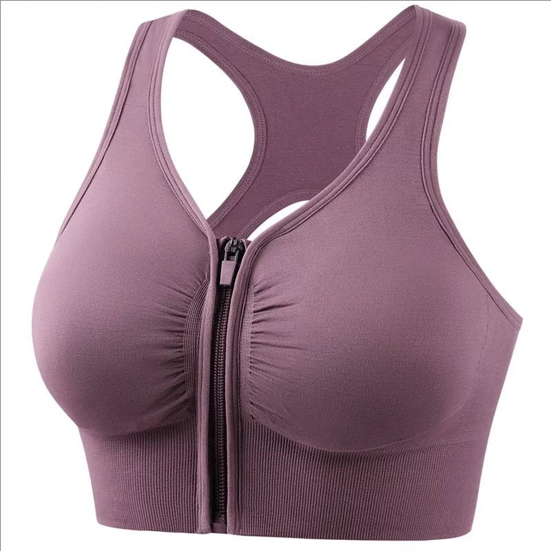 Women's Zipper Sports Bra Vest, Plus Size Shock Resistant Bra, Women's Yoga Running Fitness Bra for Active Lifestyle