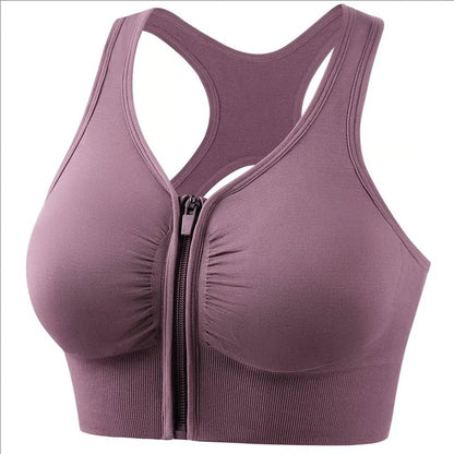 Women's Zipper Sports Bra Vest, Plus Size Shock Resistant Bra, Women's Yoga Running Fitness Bra for Active Lifestyle