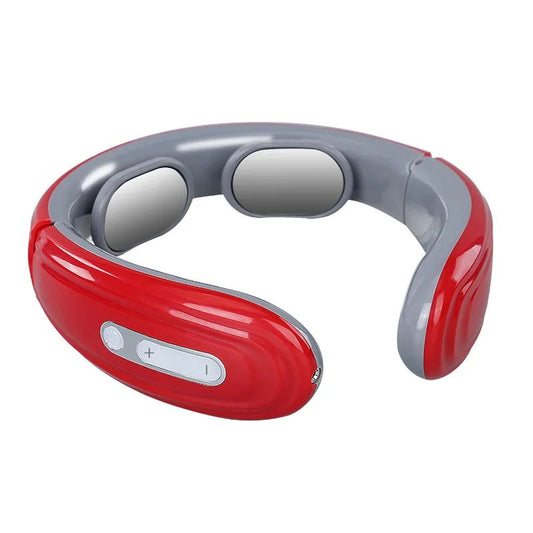 Electric Neck & Shoulder Massager 4-Head Kneading with TENS, Magnetic Pulse Heating for Cervical Pain Relief Relaxation
