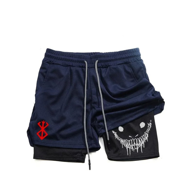 Berserk Men's 2-in-1 Sports Shorts – Quick Dry, Double Layered Gym & Running Shorts