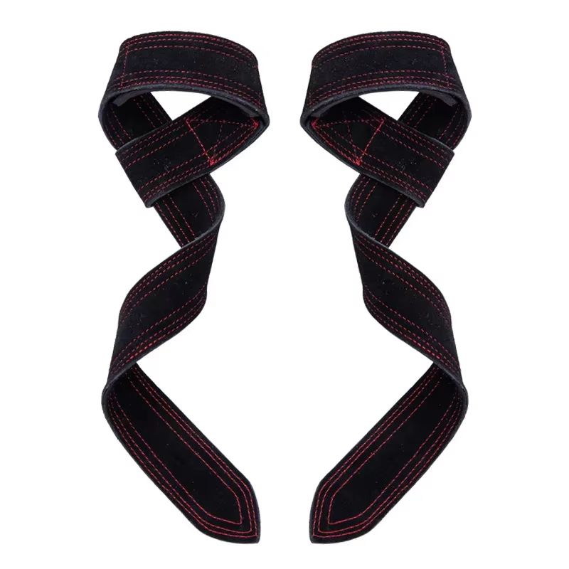 Leather Weight Lifting Wrist Straps Non Slip Grip Gym Pull Up and Deadlift Support Bands