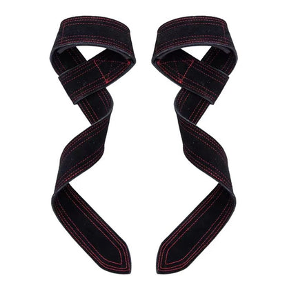 Leather Weight Lifting Wrist Straps Non Slip Grip Gym Pull Up and Deadlift Support Bands