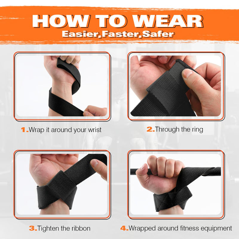 Adjustable Non-slip Weightlifting Wrist Straps, Gym Fitness Lifting Strap, Wrist Support for Strength Training
