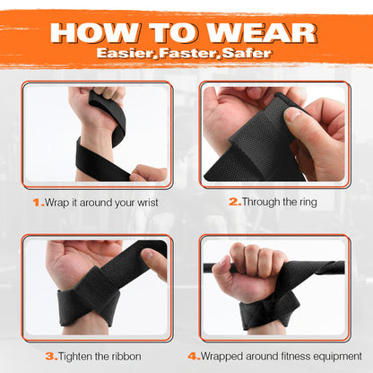 Adjustable Non-slip Weightlifting Wrist Straps, Gym Fitness Lifting Strap, Wrist Support for Strength Training