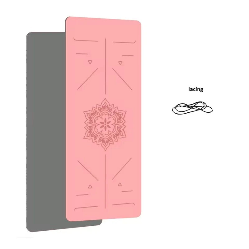 Non-Slip TPE Yoga Mat with Body Alignment Guide