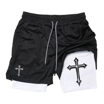 2-in-1 Men's Workout Running Shorts with Compression Liner – Athletic Gym Shorts with Phone Pocket & Towel Loop