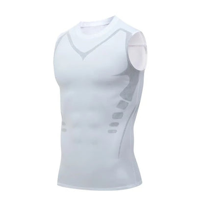 Mens Running Vest Quick Dry Sleeveless Ice Silk Workout Shirt