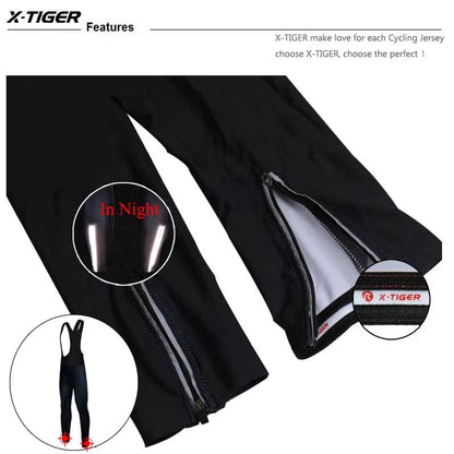 X-TIGER Winter Thermal Cycling Bib Trousers with Coolmax 5D Gel Pad