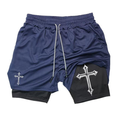 2-in-1 Men's Workout Running Shorts with Compression Liner – Athletic Gym Shorts with Phone Pocket & Towel Loop