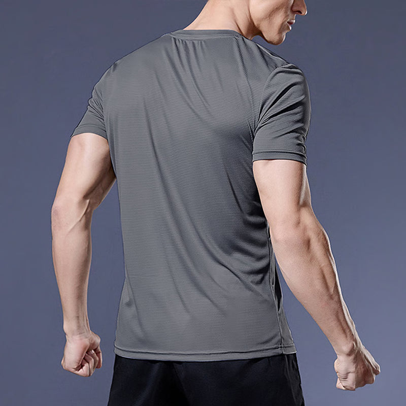 Quick Dry Compression Running T-Shirt for Men - Lightweight Soccer & Sports Fitness Shirt