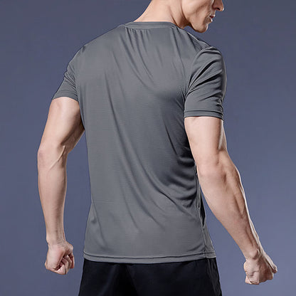 Quick Dry Compression Running T-Shirt for Men - Lightweight Soccer & Sports Fitness Shirt