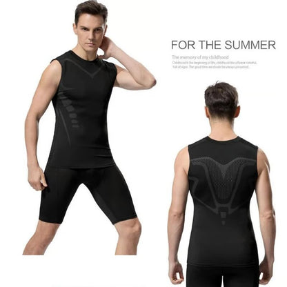 Mens Running Vest Quick Dry Sleeveless Ice Silk Workout Shirt
