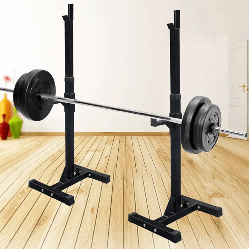 Adjustable Heavy Duty Squat Rack Stands with Barbell Holders for Home Gym Workouts