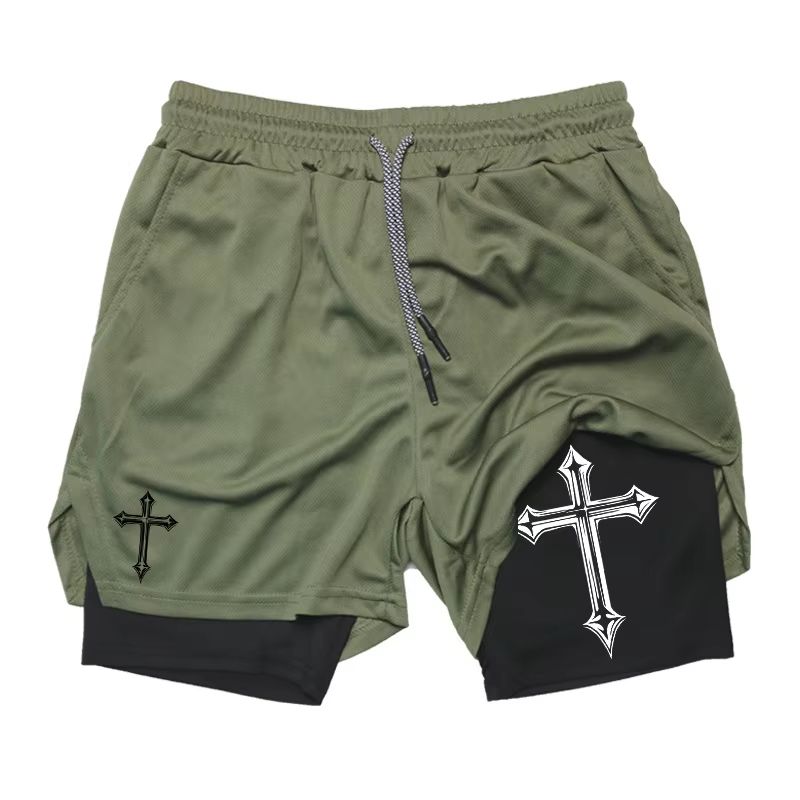 2-in-1 Men's Workout Running Shorts with Compression Liner – Athletic Gym Shorts with Phone Pocket & Towel Loop