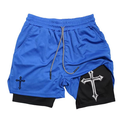 2-in-1 Men's Workout Running Shorts with Compression Liner – Athletic Gym Shorts with Phone Pocket & Towel Loop