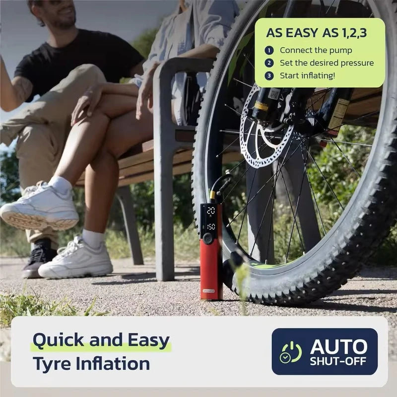 Portable Electric Bike Pump 150 PSI Rechargeable Tire Inflator