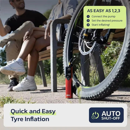 Portable Electric Bike Pump 150 PSI Rechargeable Tire Inflator