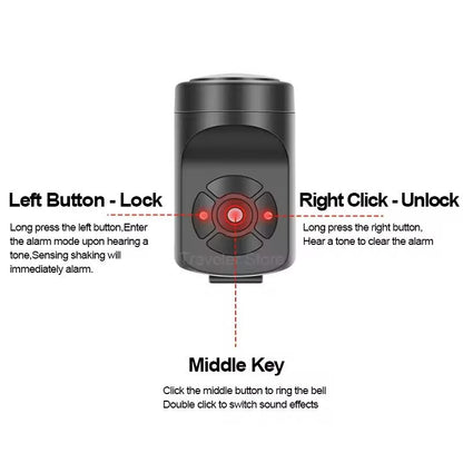 USB Rechargeable Electric Bike Bell with Anti-Theft Alarm