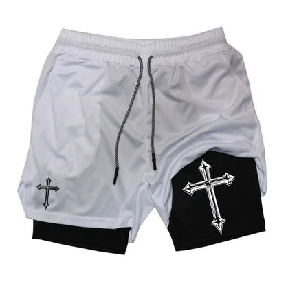 2-in-1 Men's Workout Running Shorts with Compression Liner – Athletic Gym Shorts with Phone Pocket & Towel Loop