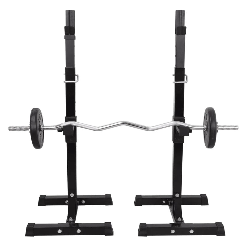 Adjustable Heavy Duty Squat Rack Stands with Barbell Holders for Home Gym Workouts